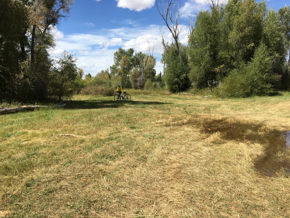 Judy bush whacking Bear River SP, Evanston, Wyoming